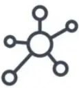 Interconnected dots representing data