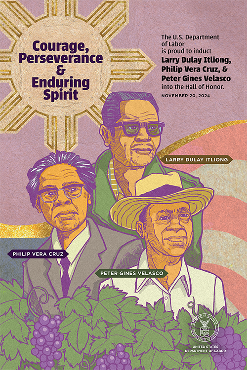 Philip Vera Cruz, Larry Dulay Itliong, Peter Gines Velasco