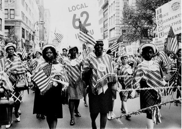 ILGWU Local 62 marches in a Labor Day parade.
