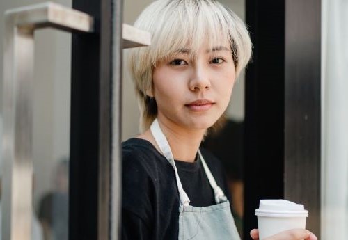 Woman working as a barista