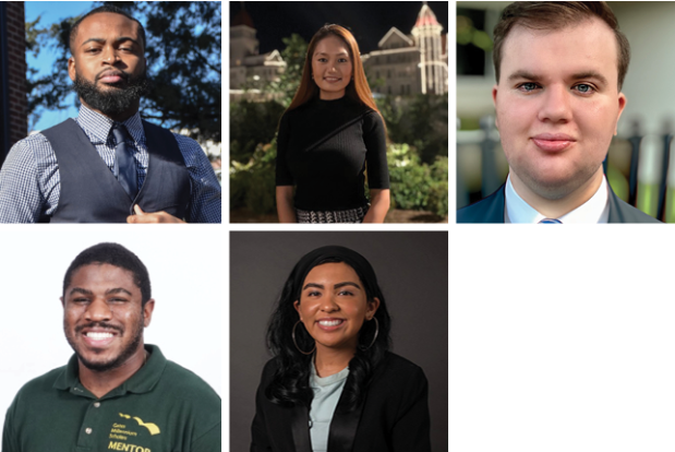 photo collage of the five highlighted students