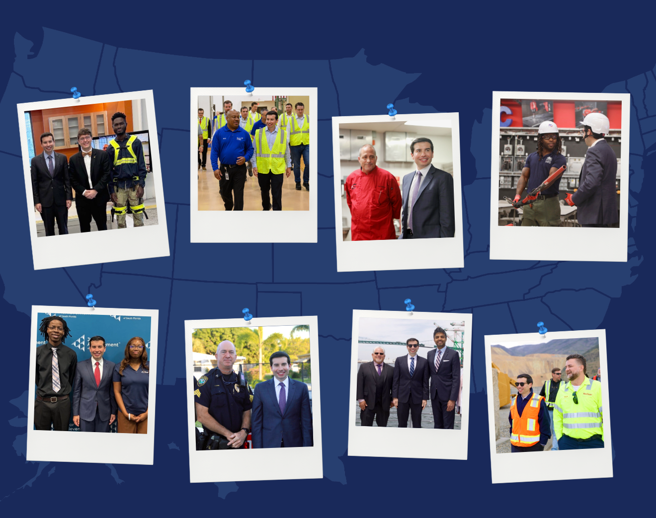 Acting Secretary Keith Sonderling with various men and women workers from different industries and backgrounds