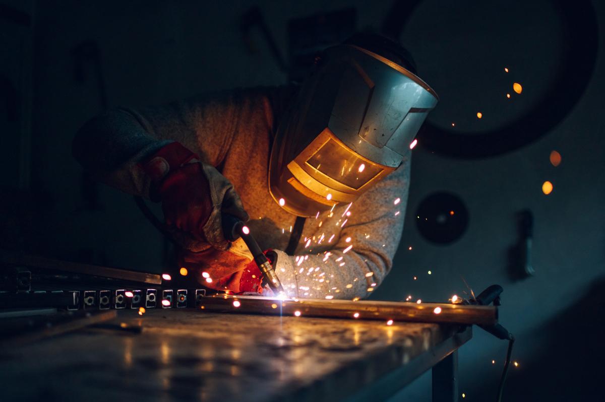 a man welding