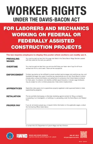 WHD - Davis-Bacon Poster (Government Construction)
