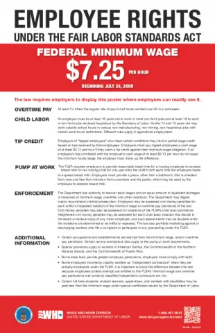 WHD - Fair Labor Standards Act (FLSA) Minimum Wage Poster