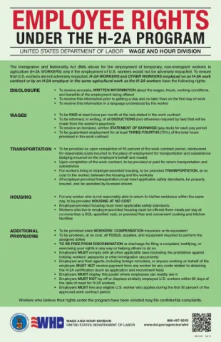 WHD - Employee Rights Under the H-2A Program