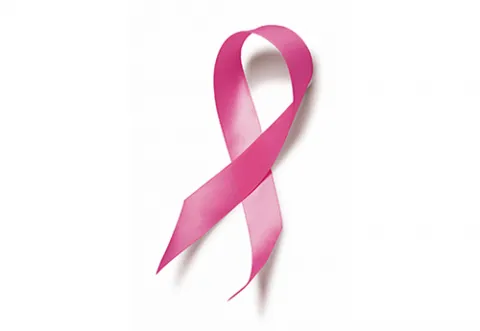 Pink breast cancer awareness ribbon