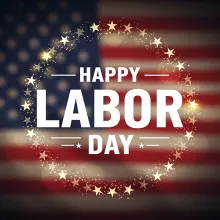 Happy Labor Day with American Flag background