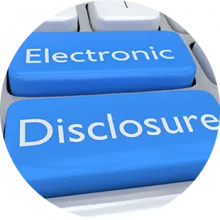 Keys on a keyboard reading "Electronic Disclosure".