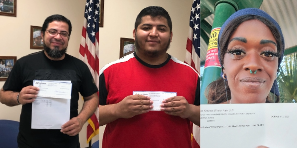 Left to right: Arnulfo Antonio Luna, Jafet Luna Martinez and Demetria Jones