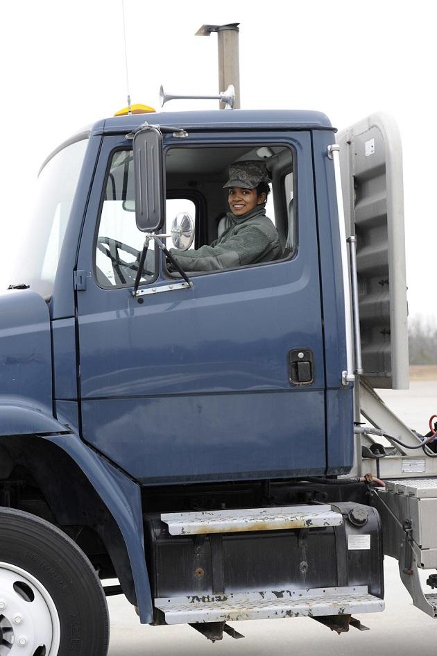 Woman Driving a Truck. 