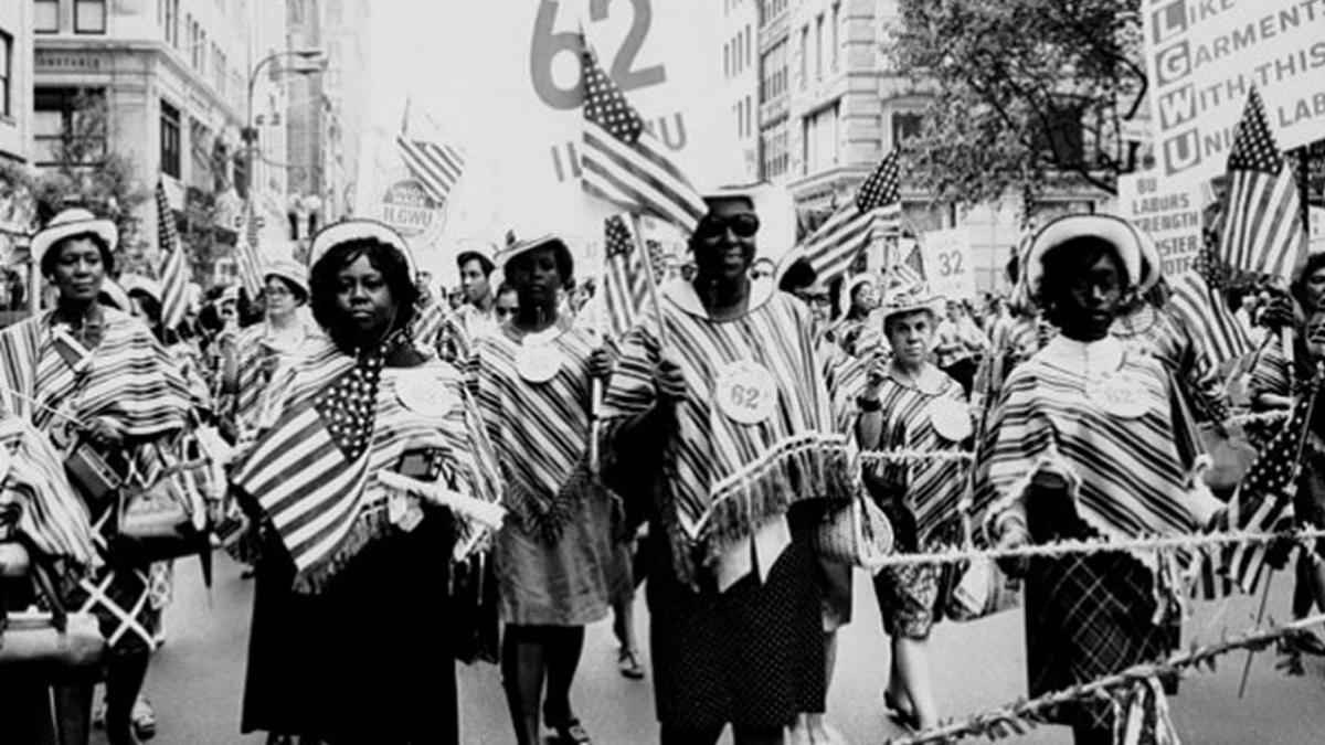 ILGWU Local 62 marches in a Labor Day parade.