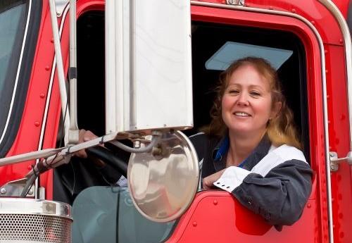 Woman Red Truck