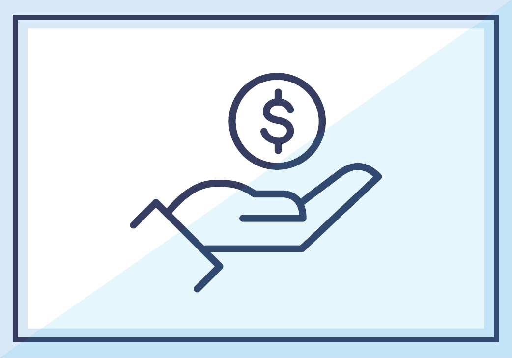 Hand cupping dollar symbol