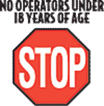 STOP: No operators under 18 years of age